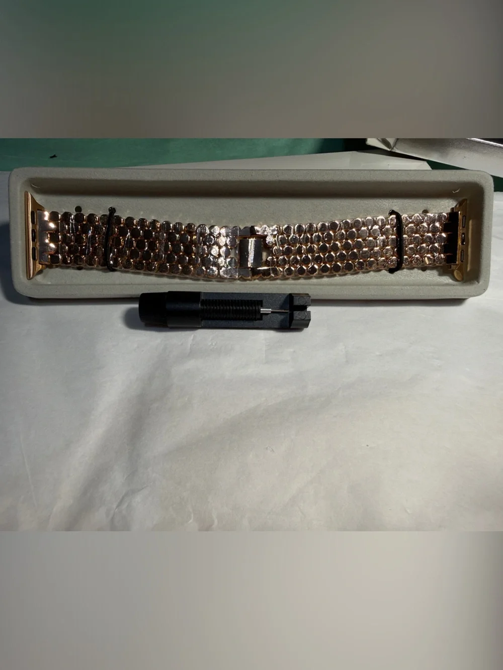 Rose Gold Metal Link Apple Watch Band
